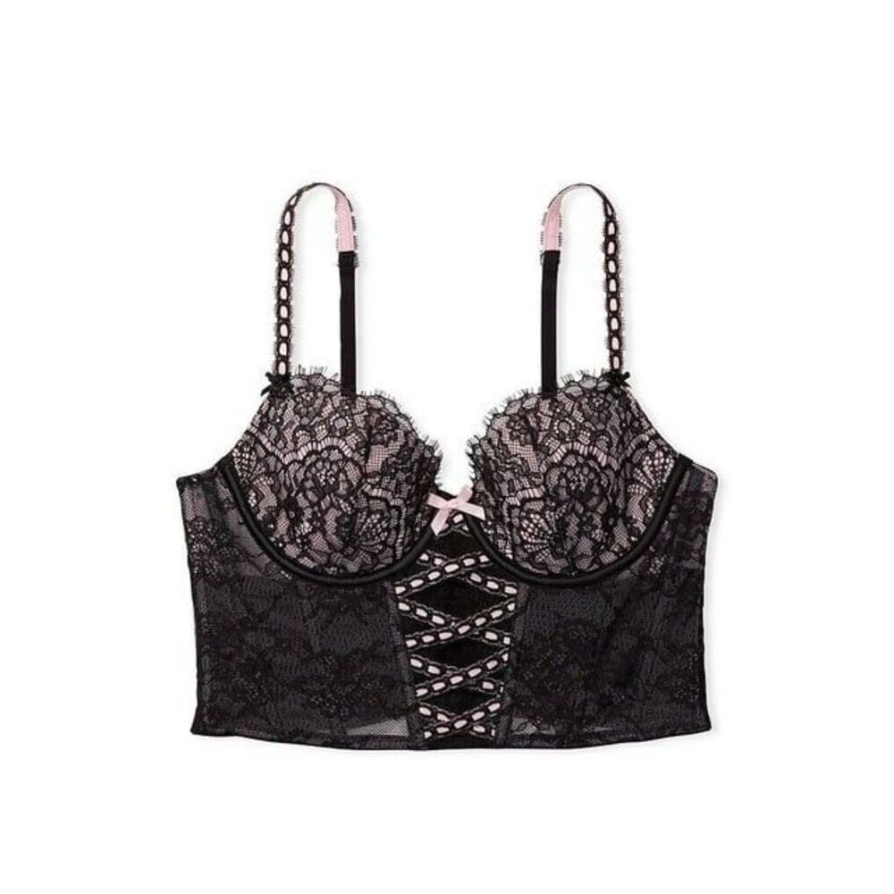 Victoria Secret Dream Angels Bra Top Lightly Lined Heritage Ribbon Slot Sz M-DD